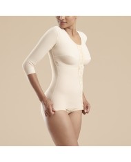 FTRA/SM: Body addominale con reggiseno integrato e maniche a 3/4 con apertura frontale con ganci | Marena