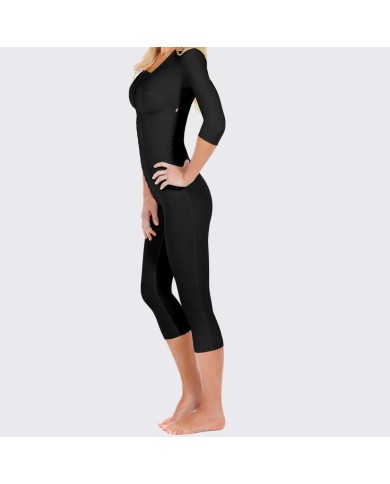 FTRM/SM: Guaina post-operatoria al polpaccio con reggiseno integrato e maniche 3/4 – apertura frontale con ganci | Marena FTRM/SM: Guaina post-operatoria al polpaccio con reggiseno integrato e maniche 3/4 – apertura frontale con ganci | Marena
