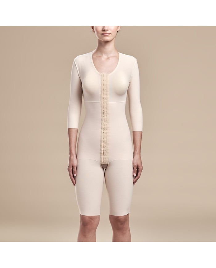 FTRS/SM: Guaina al ginocchio con reggiseno e maniche a 3/4 ed apertura frontale con ganci | Marena