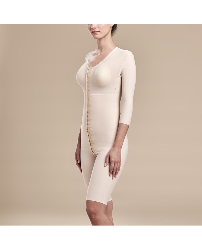 FTRS/SM: Guaina al ginocchio con reggiseno e maniche a 3/4 ed apertura frontale con ganci | Marena