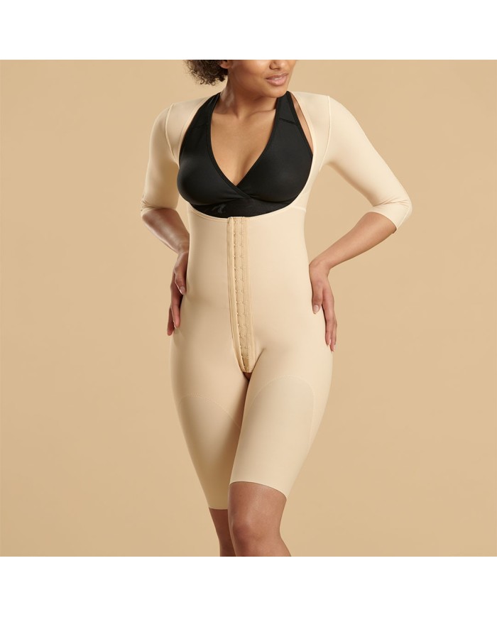 FBHRSSM: Guaina con seno scoperto rinforzata e maniche a 3/4 ed apertura frontale con ganci | Marena